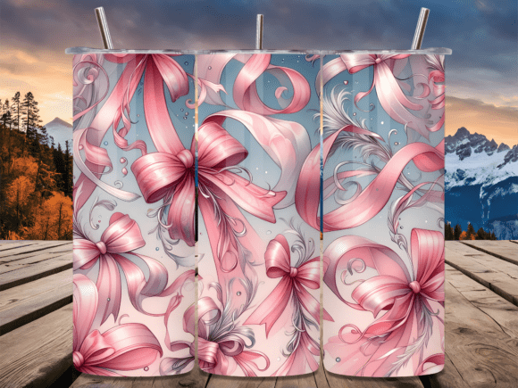Download Pink Ribbon Bow Pattern Tumbler Wrap - Ribbon bow Collection