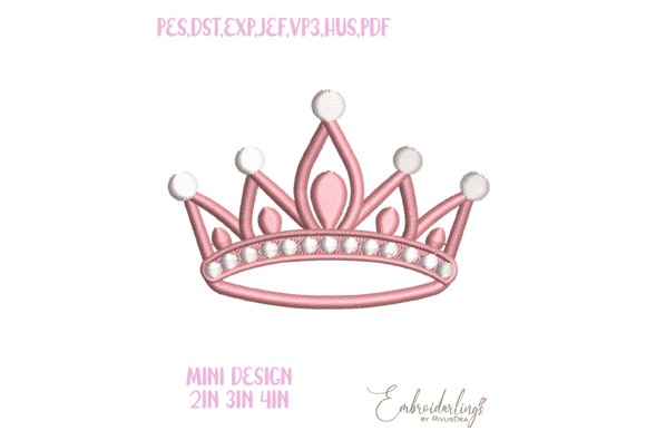 Download Mini Princess Crown Embroidery Design - Princess crown Collection