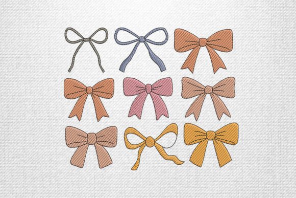 Download Colorful Ribbon Bow Embroidery Set - Ribbon bow Collection
