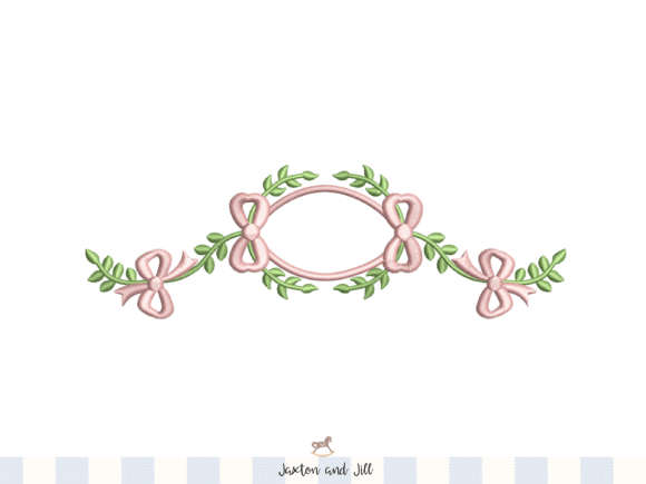 Download Foliage Bow Monogram Frame Embroidery - Monogram frame embroidery Collection