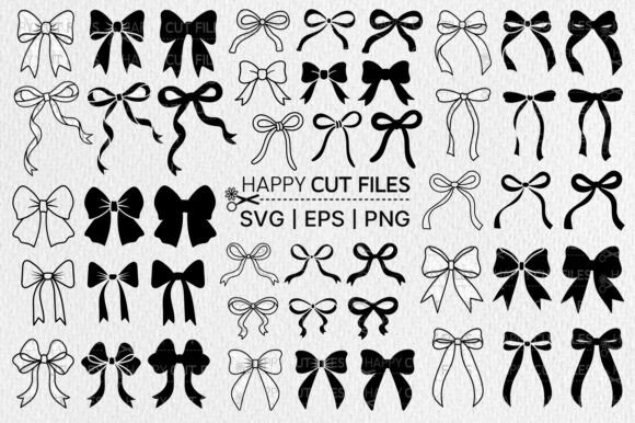 Download Coquette Ribbon Bow SVG Bundle Cut Files - Ribbon bow Collection