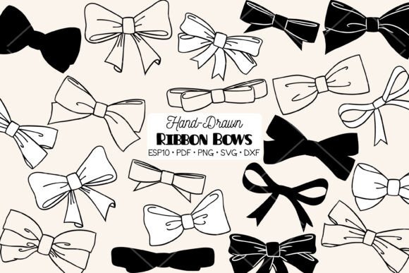Download Hand Drawn Ribbon Bow Tie Illustration - Ribbon bow Collection