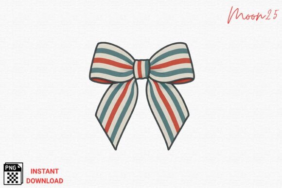 Download Striped Ribbon Bow Embroidery PNG - Ribbon bow Collection