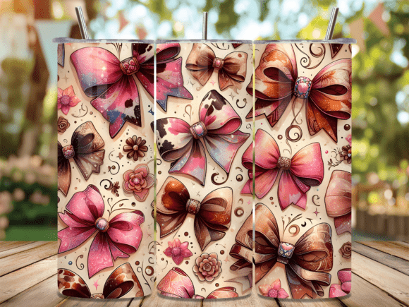 Download Pink Ribbon Bow Pattern Tumbler Wrap - Ribbon bow Collection